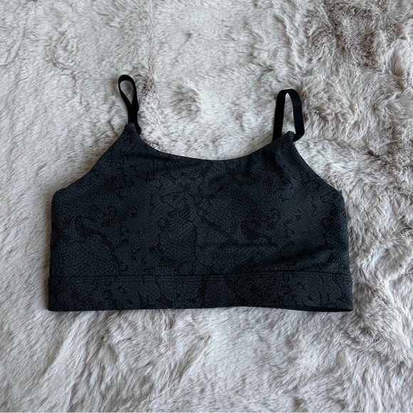 Allfenix Padded Python Charcoal Sports Bra with Adjustable Straps - Picture 1 of 4